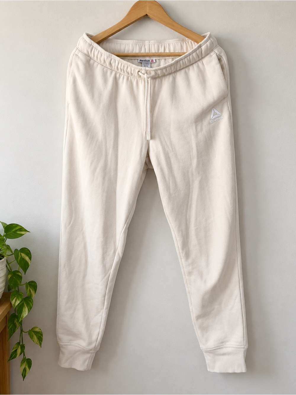 Reebok Cream Sweatpants with Drawstring